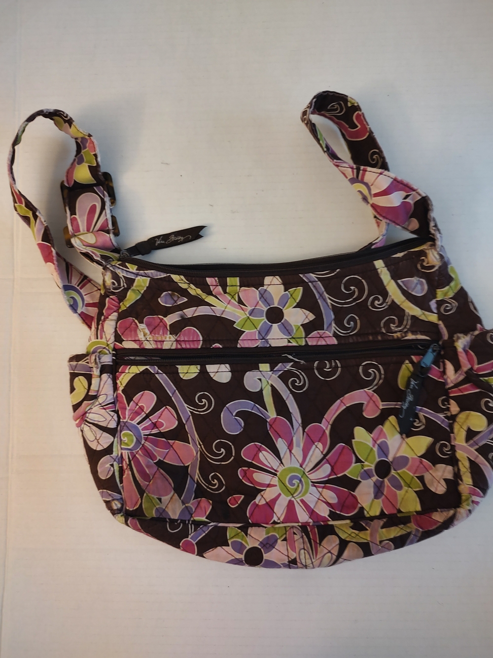 Vera Bradley Floral Crossbody Bag Brown & Pink